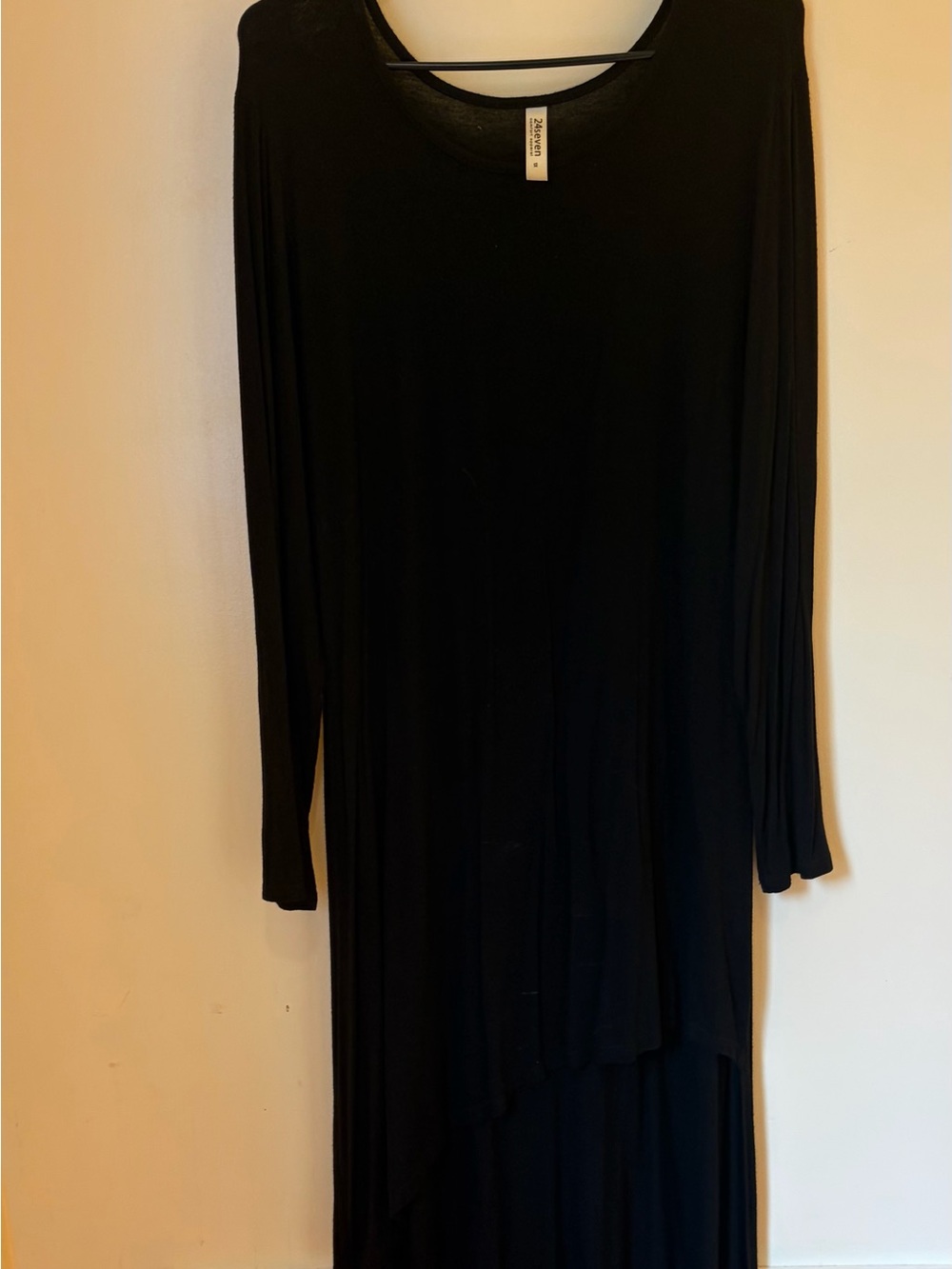 Seven7 Black Long Sleeve Asymmetric Maxi Dress